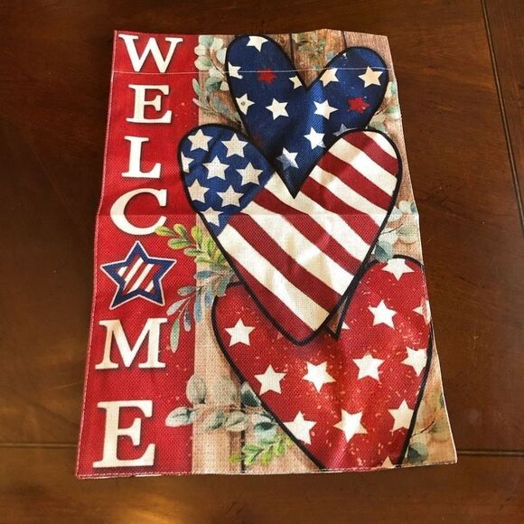 CROWNED BEAUTY - NWT - Patriotic Double-Sided Garden Flag. Stand not Included. - Picture 2 of 8